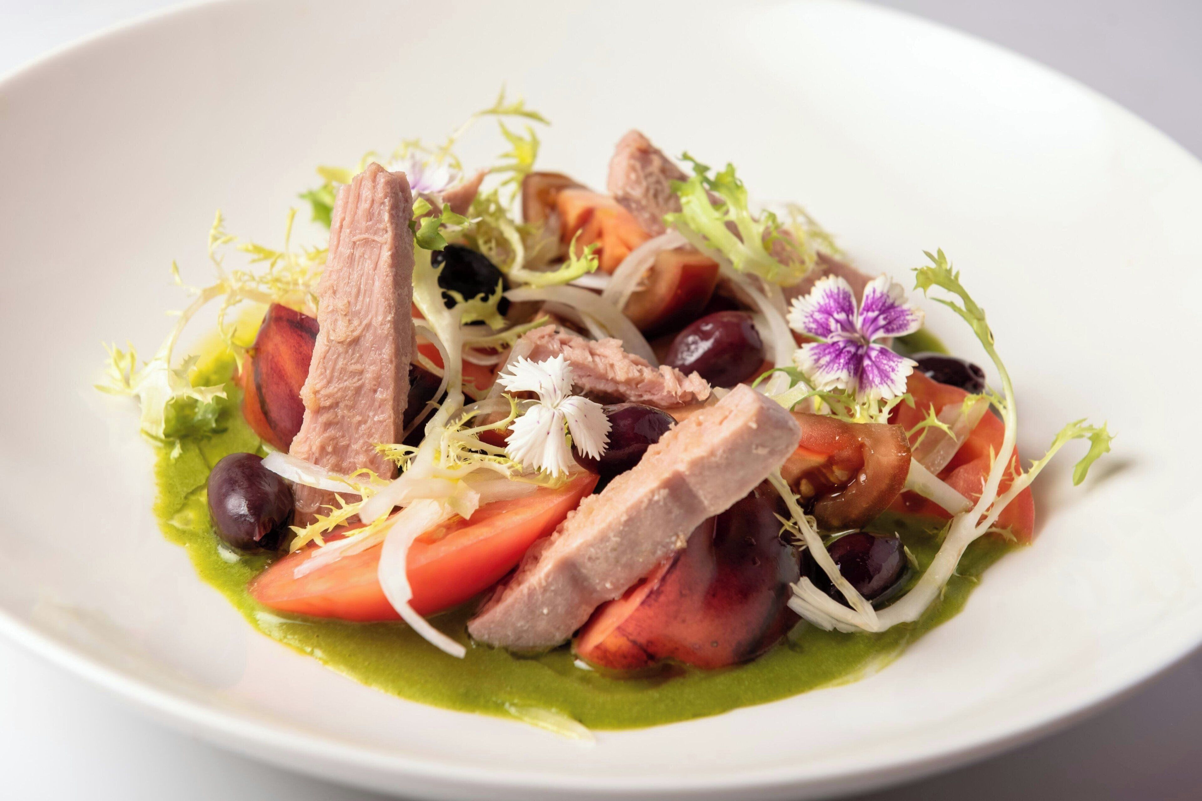 A plate of food with various ingredients.