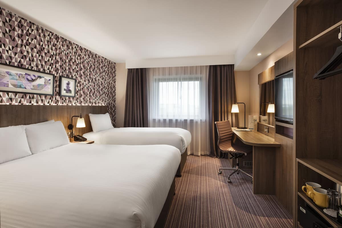 desk, laptop workspace, blackout curtains, soundproofing