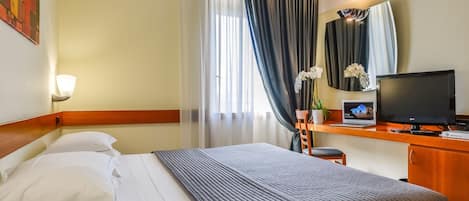 Down duvets, minibar, in-room safe, desk