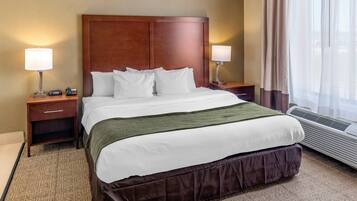 Desk, blackout curtains, iron/ironing board, free cots/infant beds