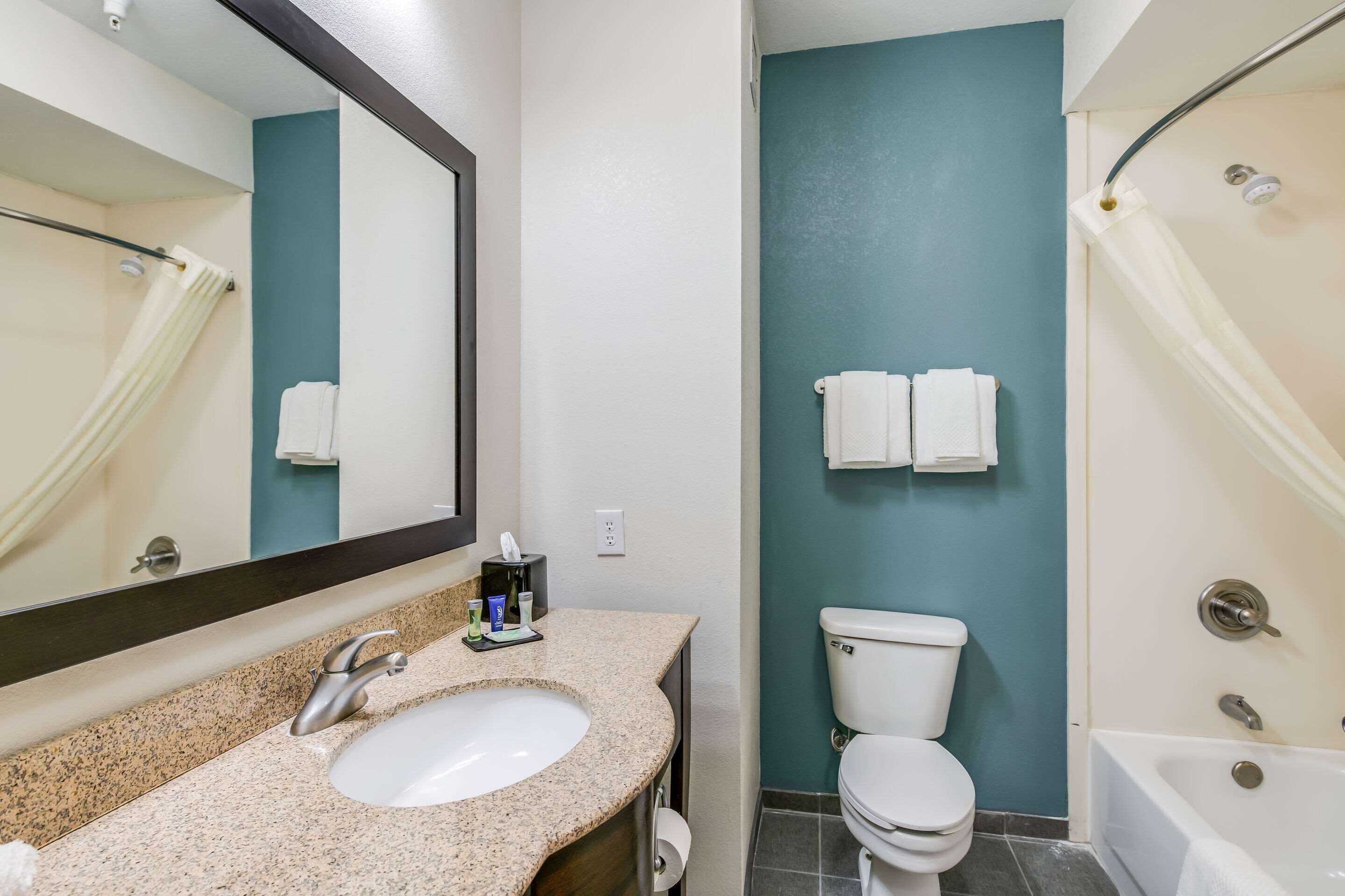 free toiletries, hair dryer, towels