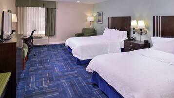 Blackout drapes, iron/ironing board, free cribs/infant beds