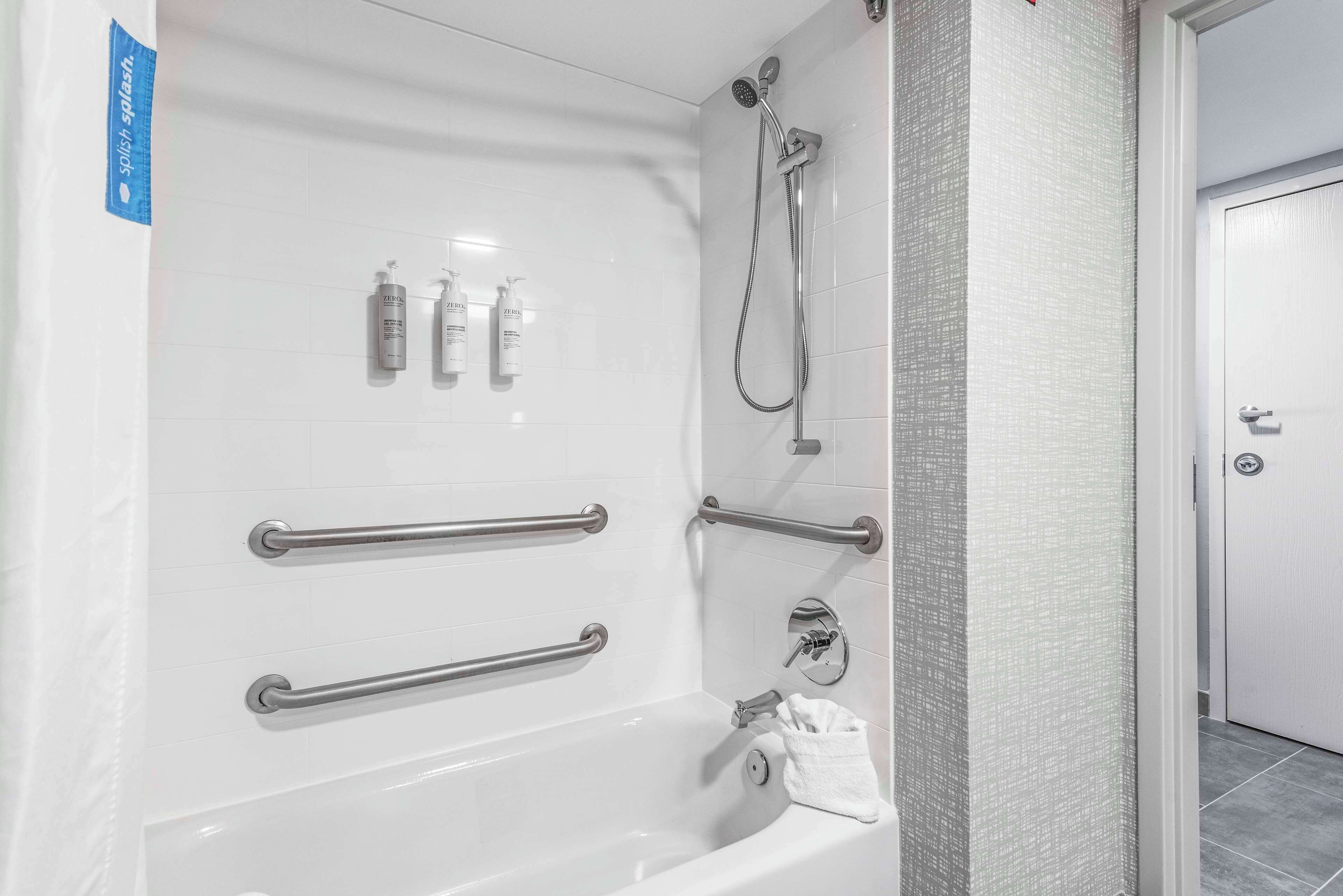 two double beds, non-smoking, accessible | bathroom | shower, free toiletries, hair dryer, towels