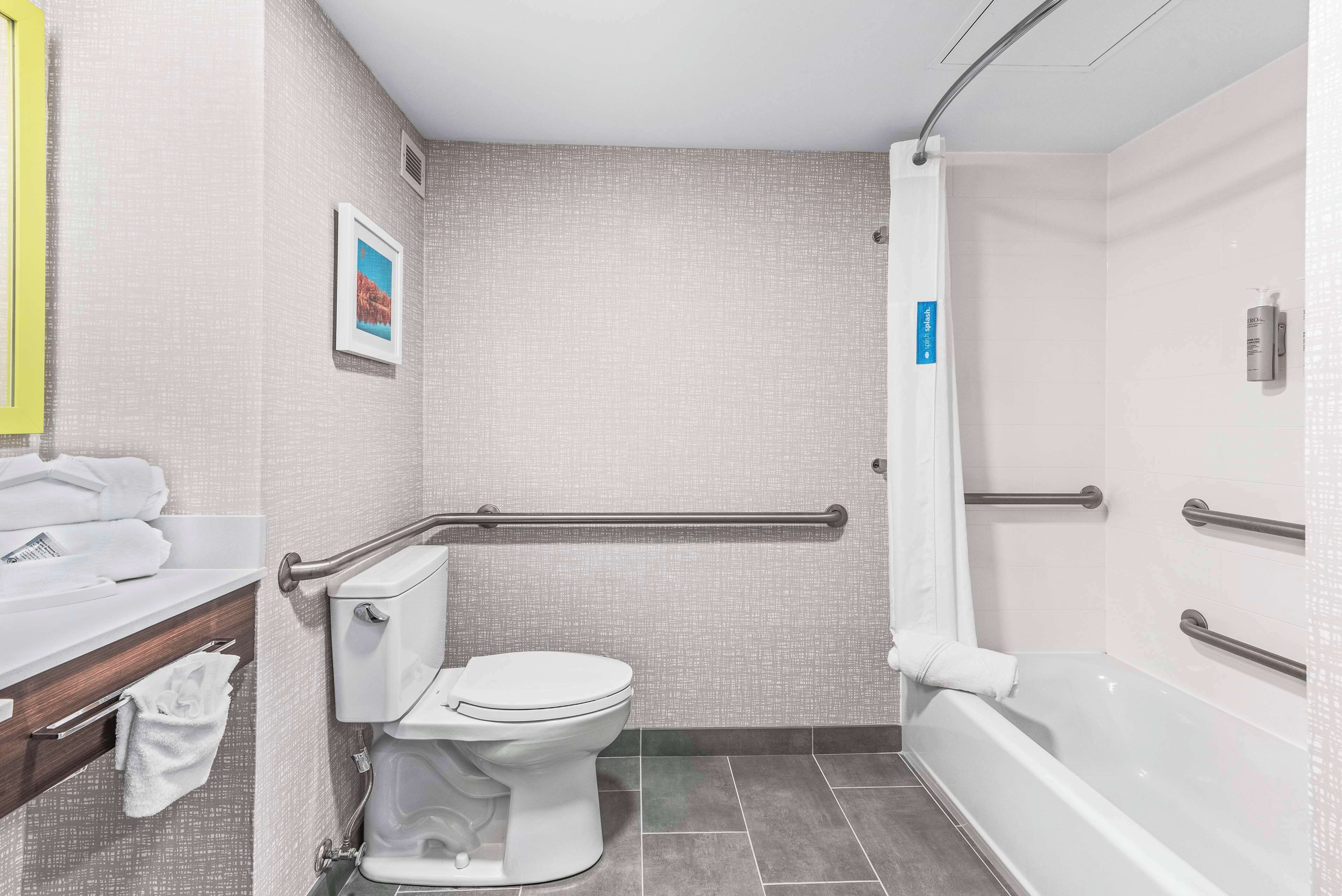 two double beds, non-smoking, accessible | bathroom | shower, free toiletries, hair dryer, towels