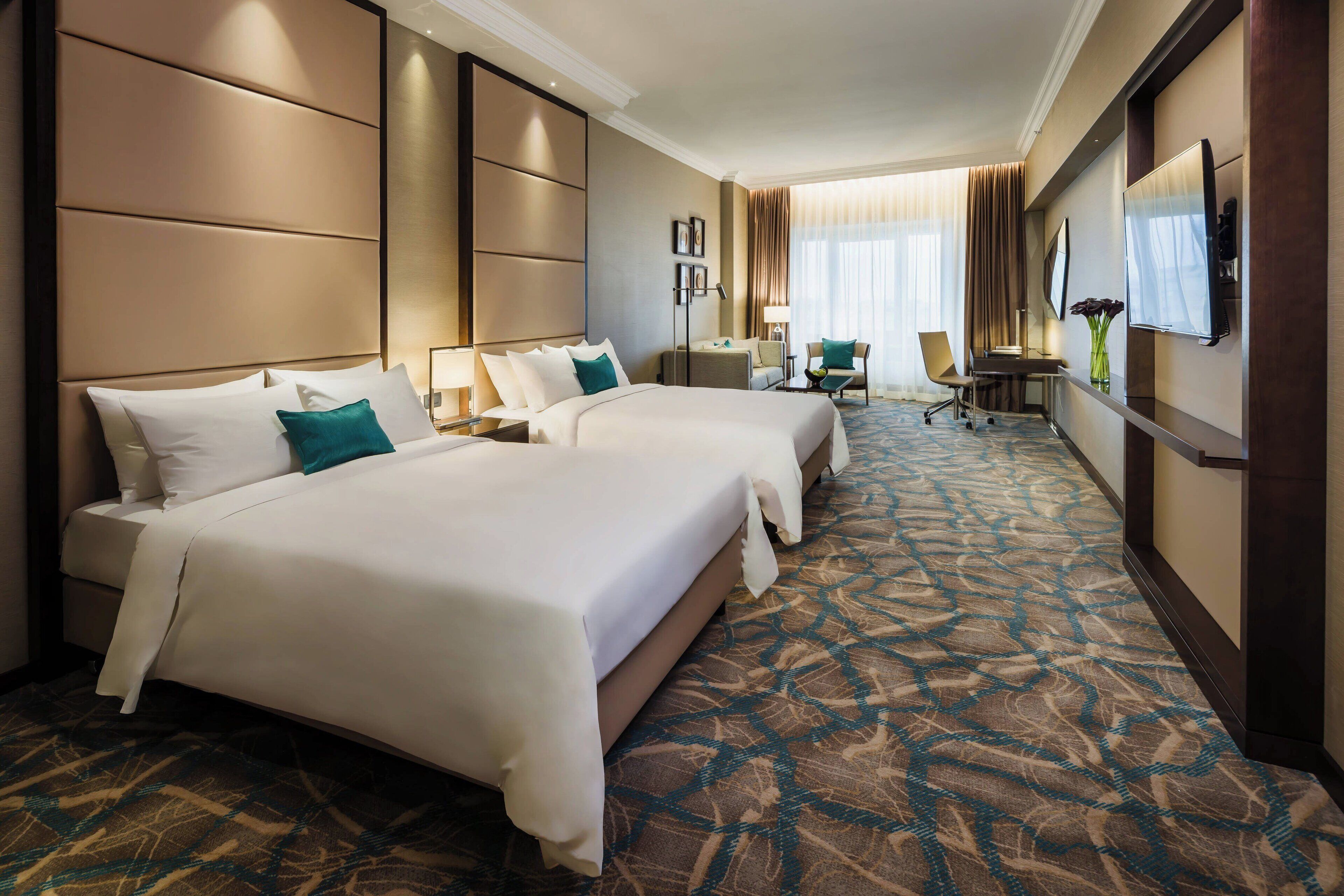 Hypo-allergenic bedding, down duvets, minibar, in-room safe