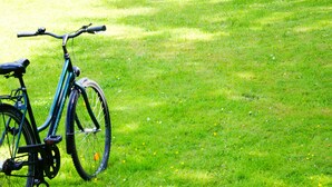 A bicycle parked on a grassy area. - Mercure Hotel & Residenz Checkpoint Charlie (Berlin)