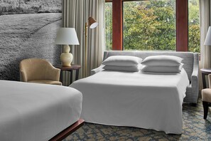 Premium bedding, desk, blackout curtains, iron/ironing board