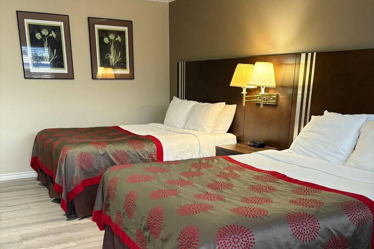 Escritorio, tabla de planchar con plancha, wifi gratis y ropa de cama