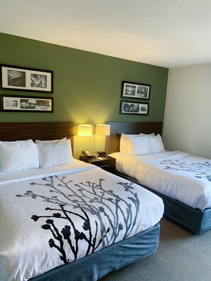 Standard Room, 2 Queen Beds, Non Smoking | Desk, blackout drapes, iron/ironing board, free cribs/infant beds - Sleep Inn & Suites Queensbury - Lake George (Queensbury)