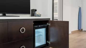 Pillowtop beds, desk, blackout drapes, iron/ironing board