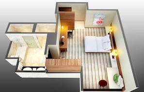 Studio, 1 King Bed (Suite) | Floor plan