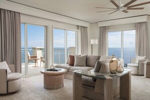 The Ritz-Carlton Suite, 2 Bedroom, Oceanfront, Club Access | 1 bedroom, premium bedding, down comforters, pillowtop beds