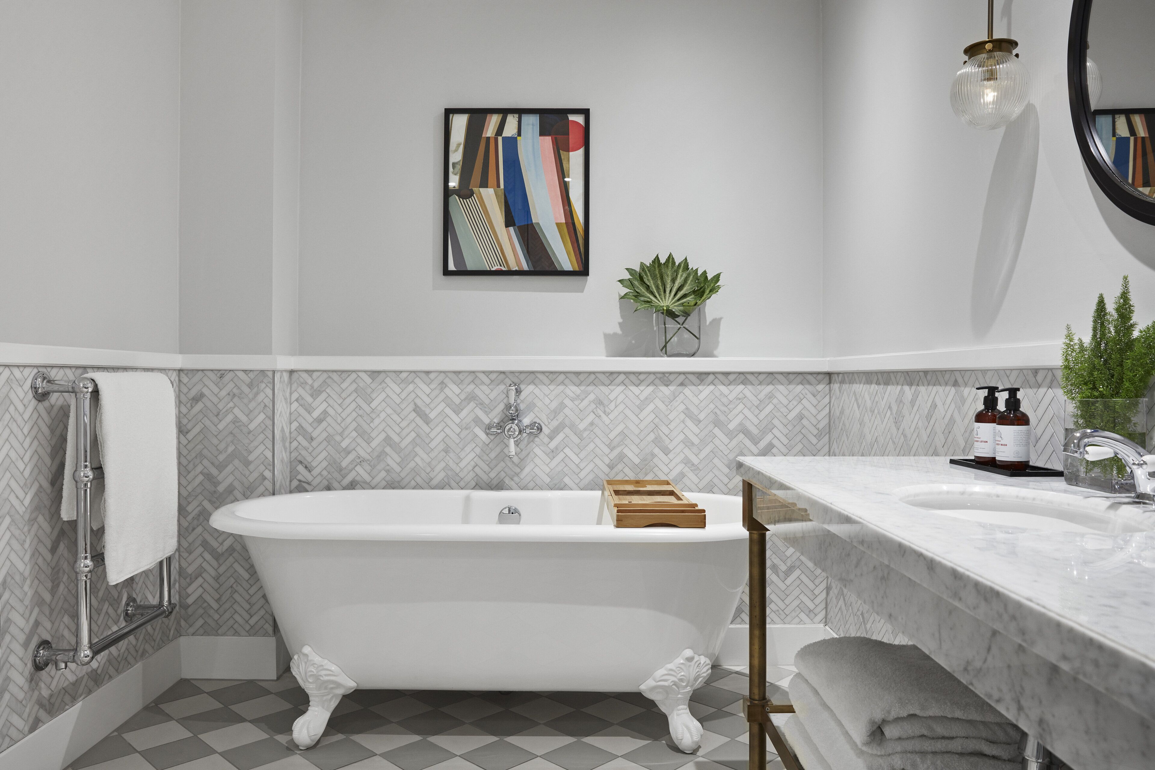 shower, designer toiletries, hair dryer, bathrobes