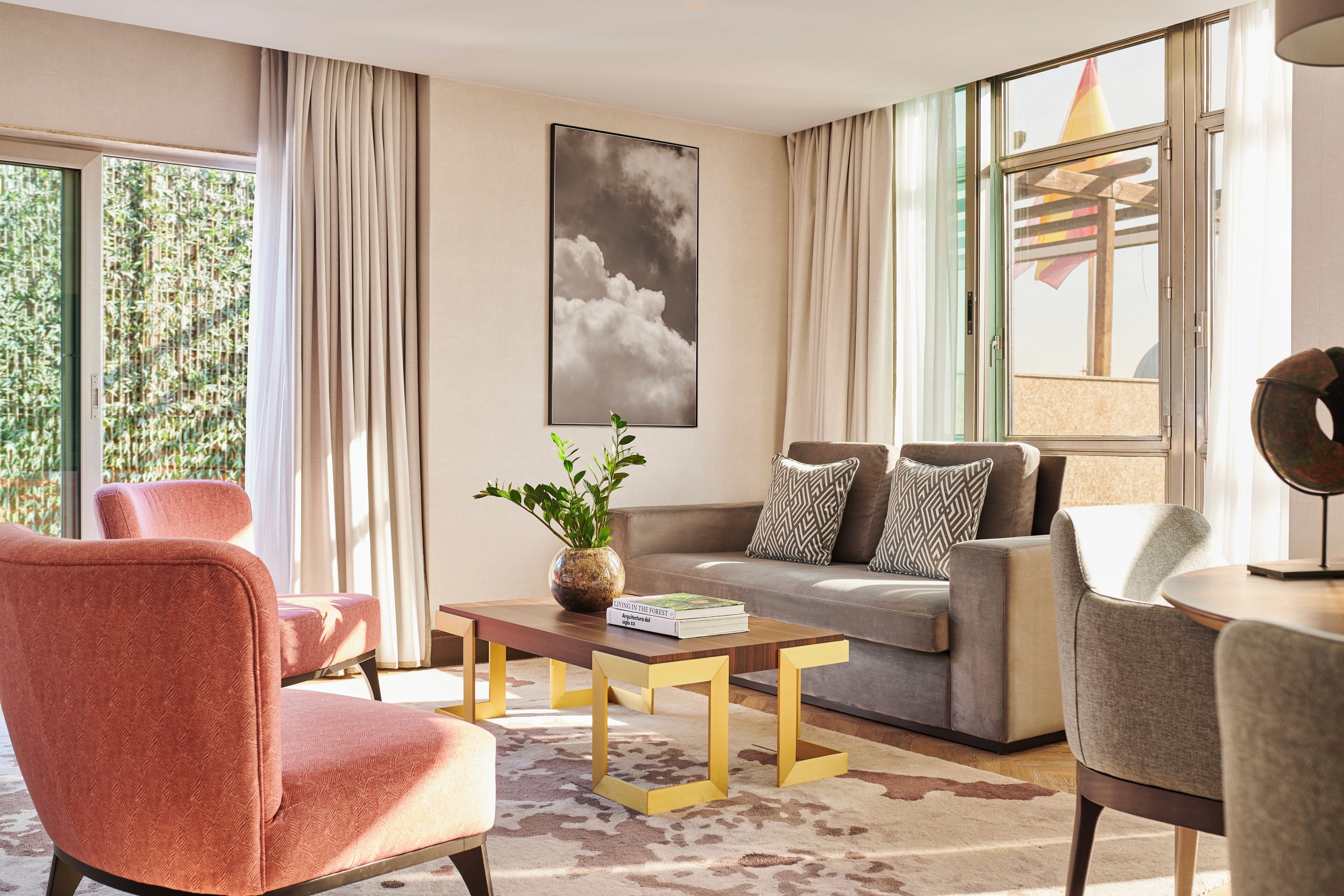 presidential suite (with club access) | living area | 65-inch smart tv with satellite channels, tv