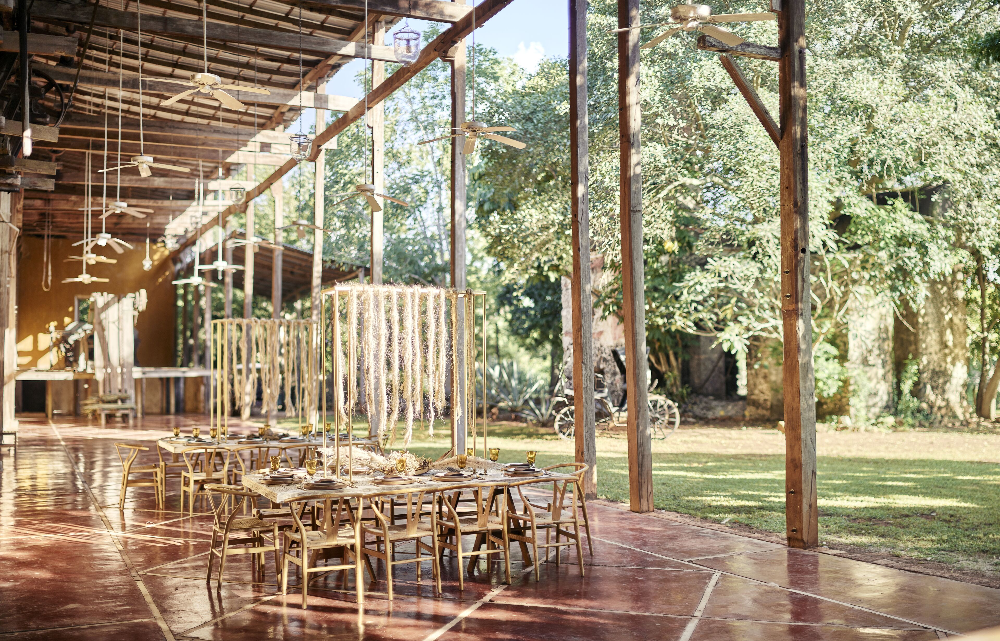 outdoor banquet area