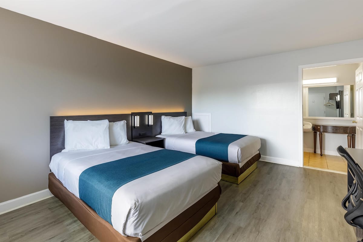 Standard Room, 2 Double Beds, Non Smoking, Refrigerator & Microwave | Iron/ironing board, free WiFi, bed sheets