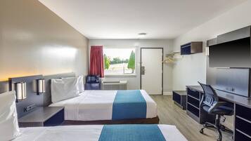Standard Room, 2 Double Beds, Accessible, Non Smoking | Iron/ironing board, free WiFi, bed sheets