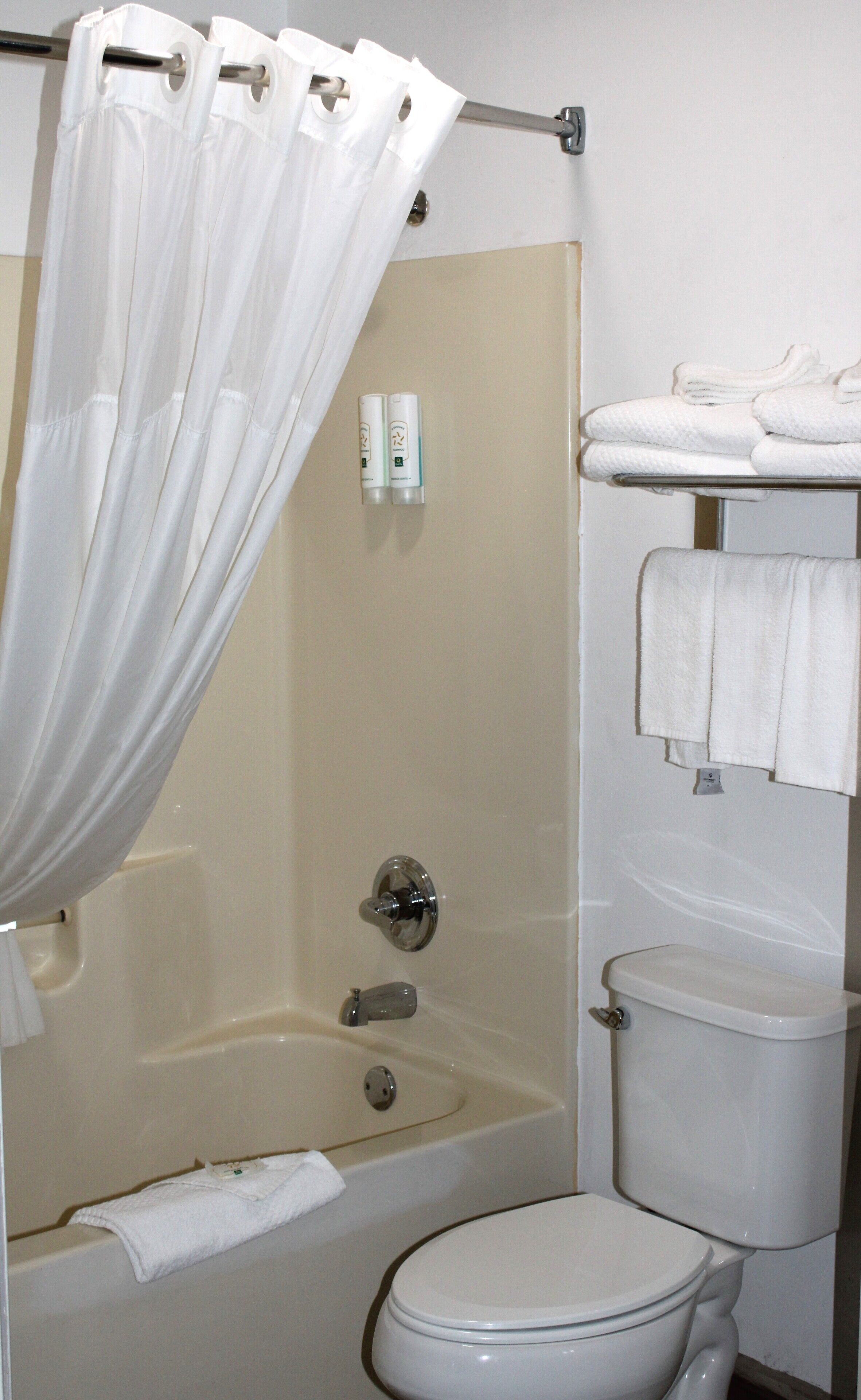 free toiletries, hair dryer, towels