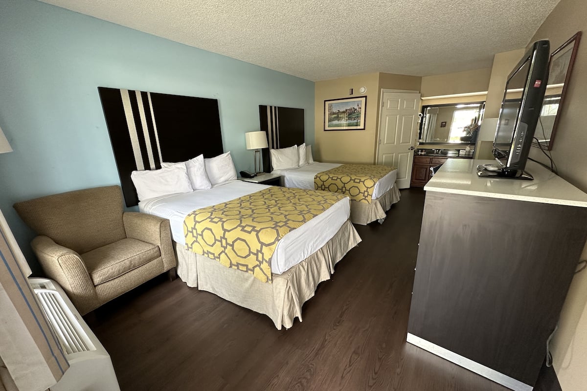 Room, 2 Double Beds, Non Smoking | Iron/ironing board, free WiFi, bed sheets