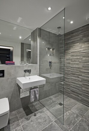 Habitación Deluxe | Baño | Secadora de cabello y toallas