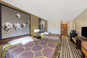 Room, 2 Queen Beds, Non Smoking | Desk, laptop workspace, iron/ironing board, free cribs/infant beds