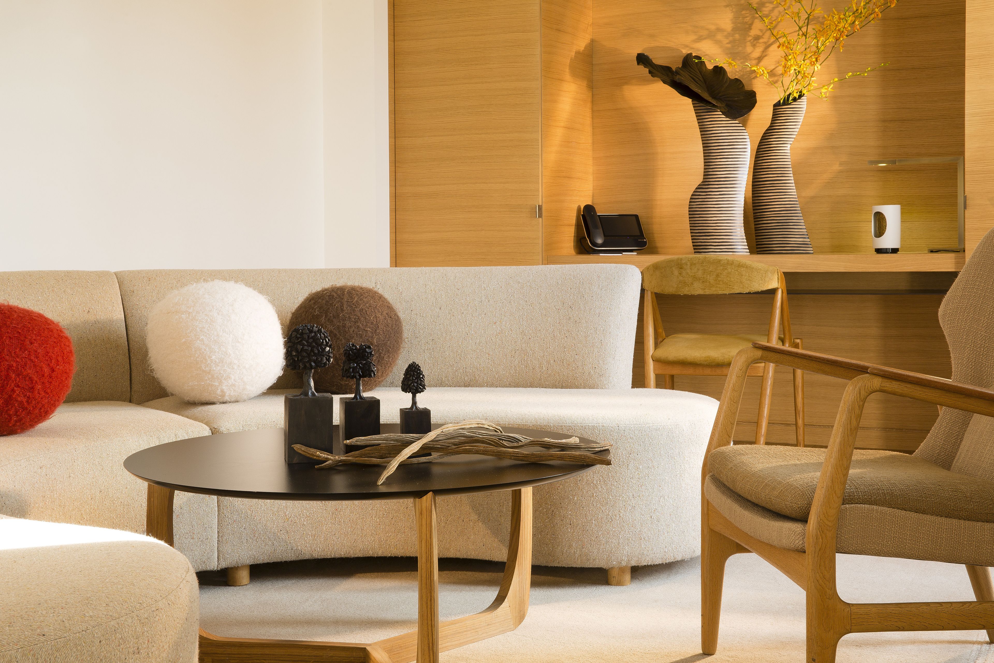 suite (marignan eiffel) | living area | 84-inch flat-screen tv with cable channels, tv