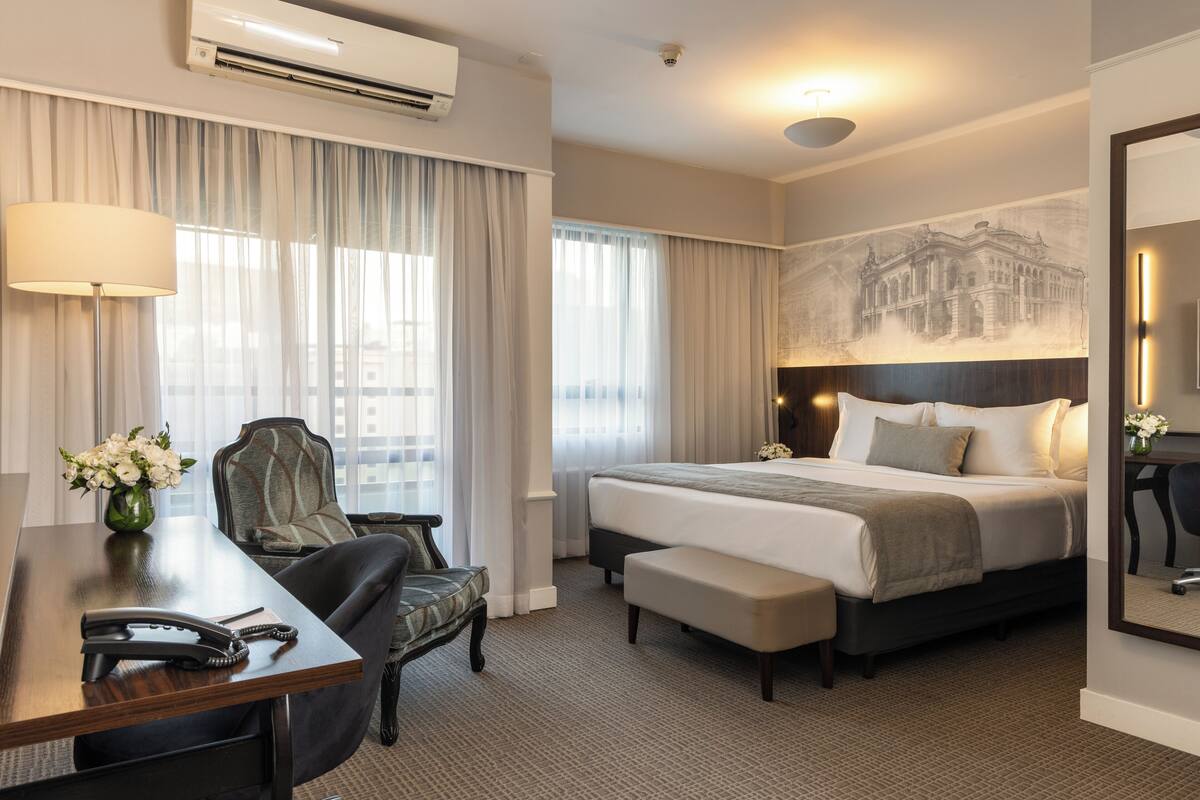 Quarto casal premier, 1 cama de casal (Premier) | Roupas de cama de algodão egípcio, roupas de cama premium, frigobar