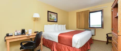 Desk, free WiFi, bed sheets, alarm clocks