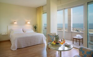 华丽客房, 海景 | 意大利 Frette 床单、高档床上用品、羽绒被、加厚床垫