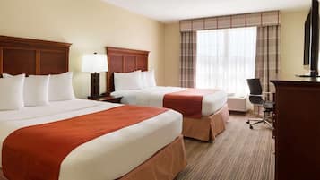 Room, 2 Queen Beds, Non Smoking | 1 bedroom, desk, laptop workspace, blackout drapes