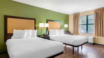 Studio, 2 Double Beds, Non Smoking | Desk, blackout drapes, iron/ironing board, free WiFi