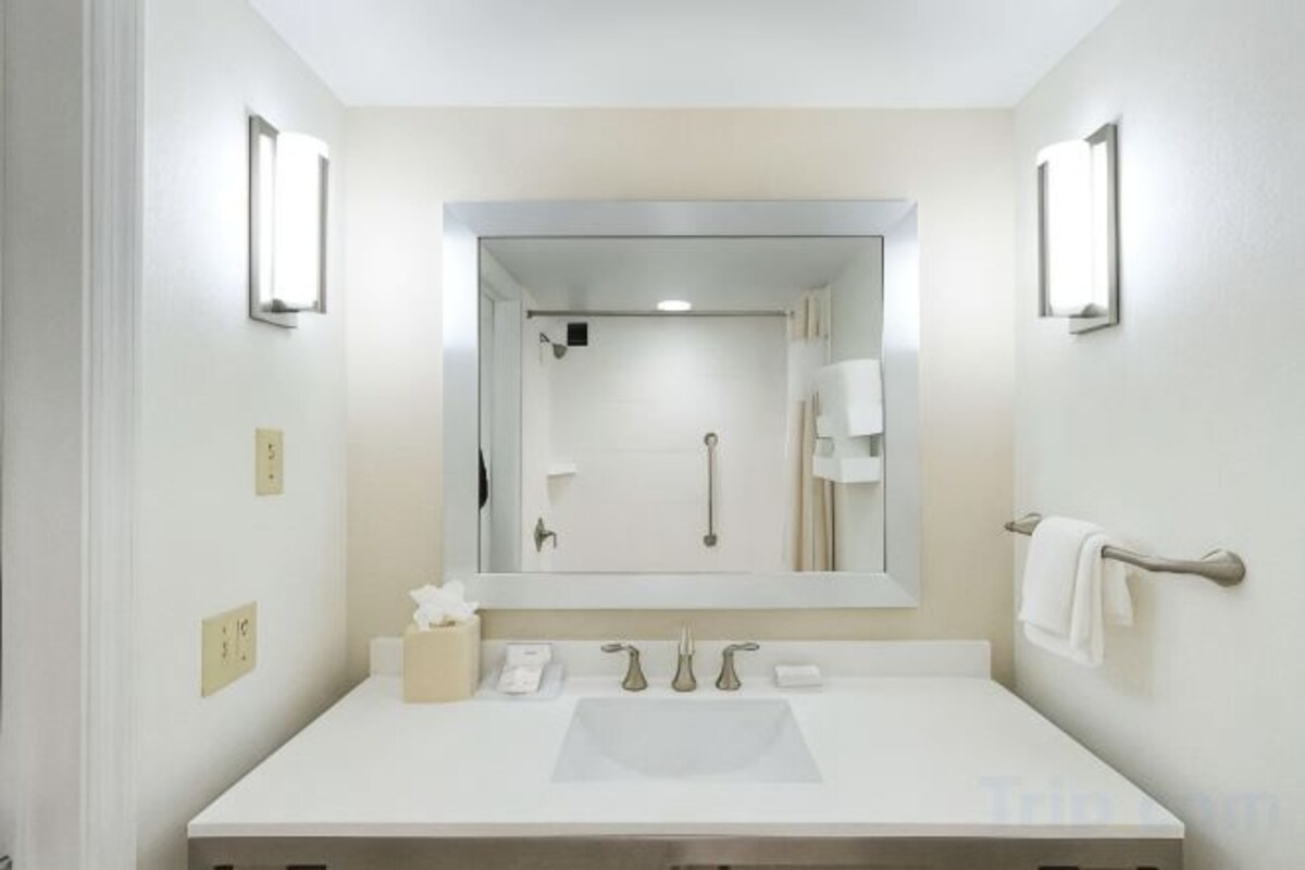 Bathroom | Combined shower/bathtub, free toiletries, hair dryer, towels