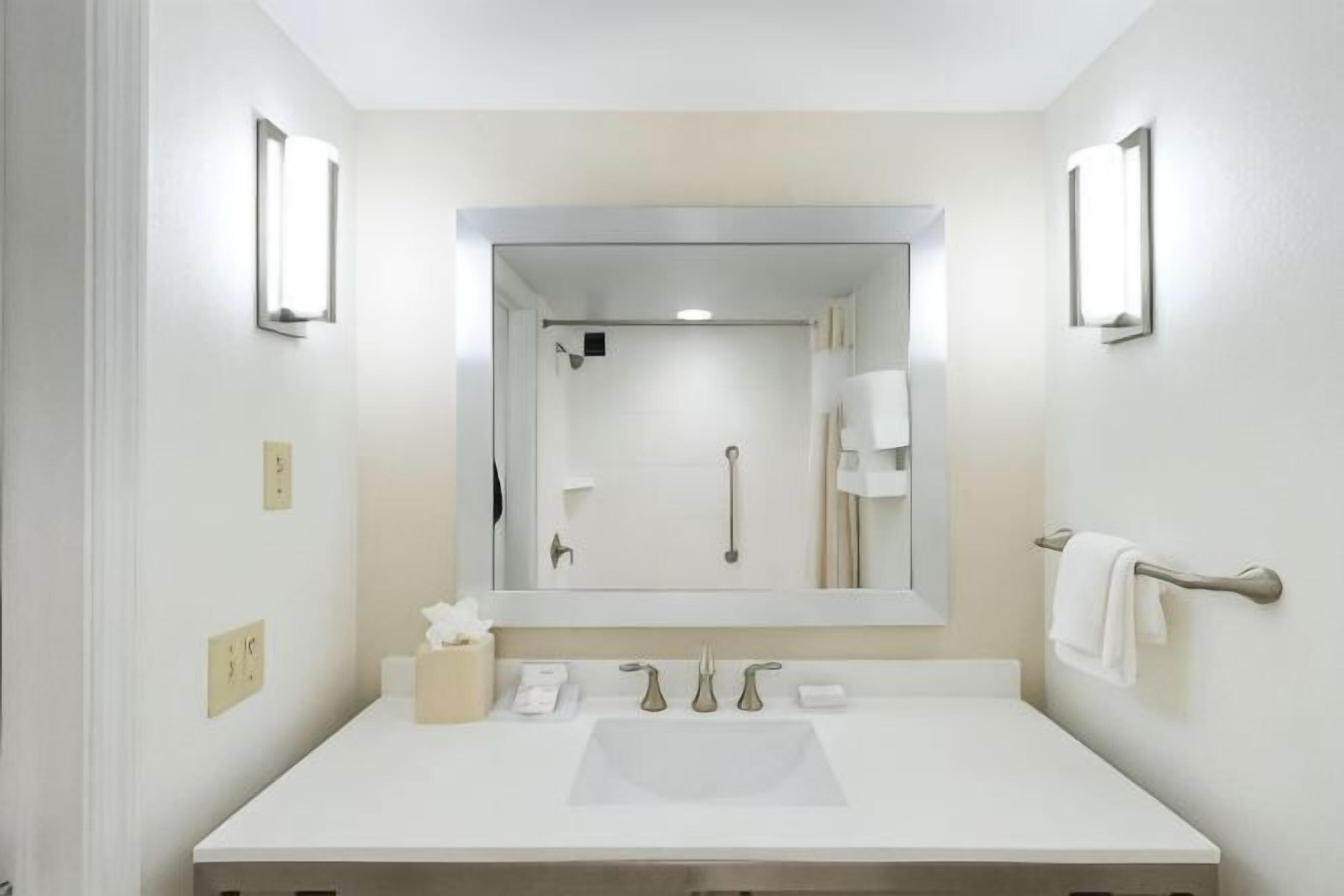 Bathroom | Combined shower/tub, free toiletries, hair dryer, towels