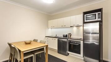 Fridge, microwave, coffee/tea maker, electric kettle