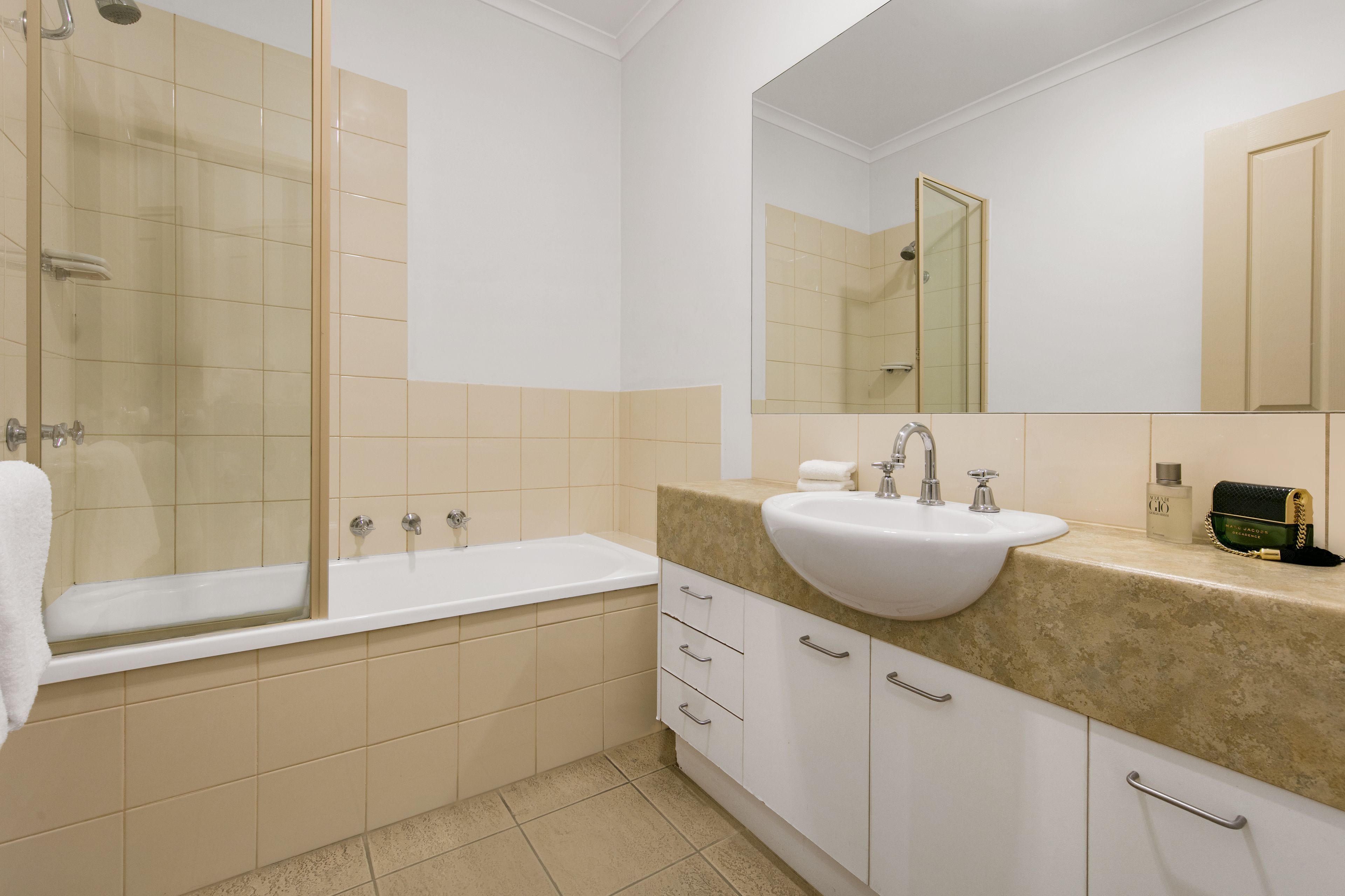 free toiletries, hair dryer, towels