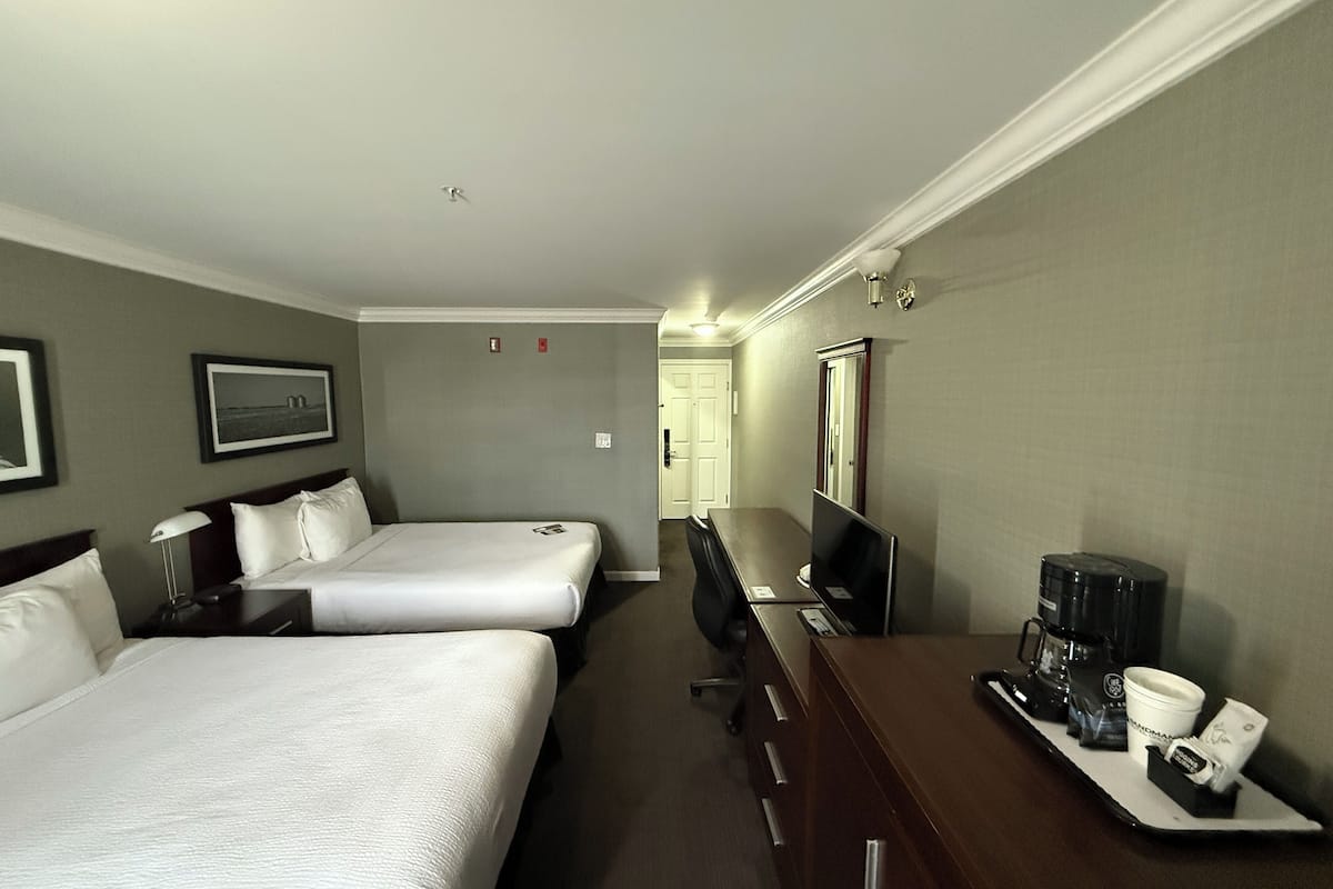 Standard Room, 2 Double Beds | 1 bedroom, in-room safe, desk, laptop workspace