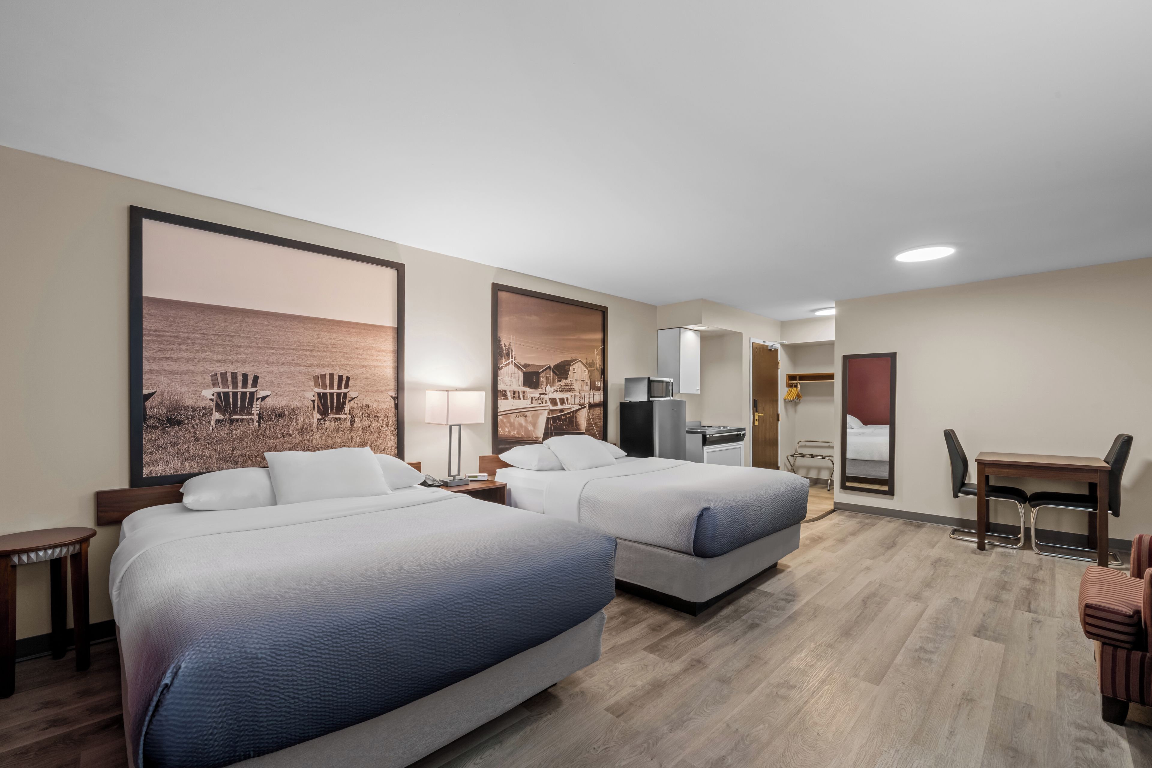 Studio Suite, 2 Double Beds, Non Smoking | Blackout drapes, soundproofing, iron/ironing board, cribs (free)
