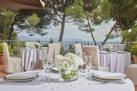 Outdoor banquet area