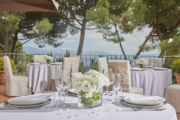 Outdoor banquet area