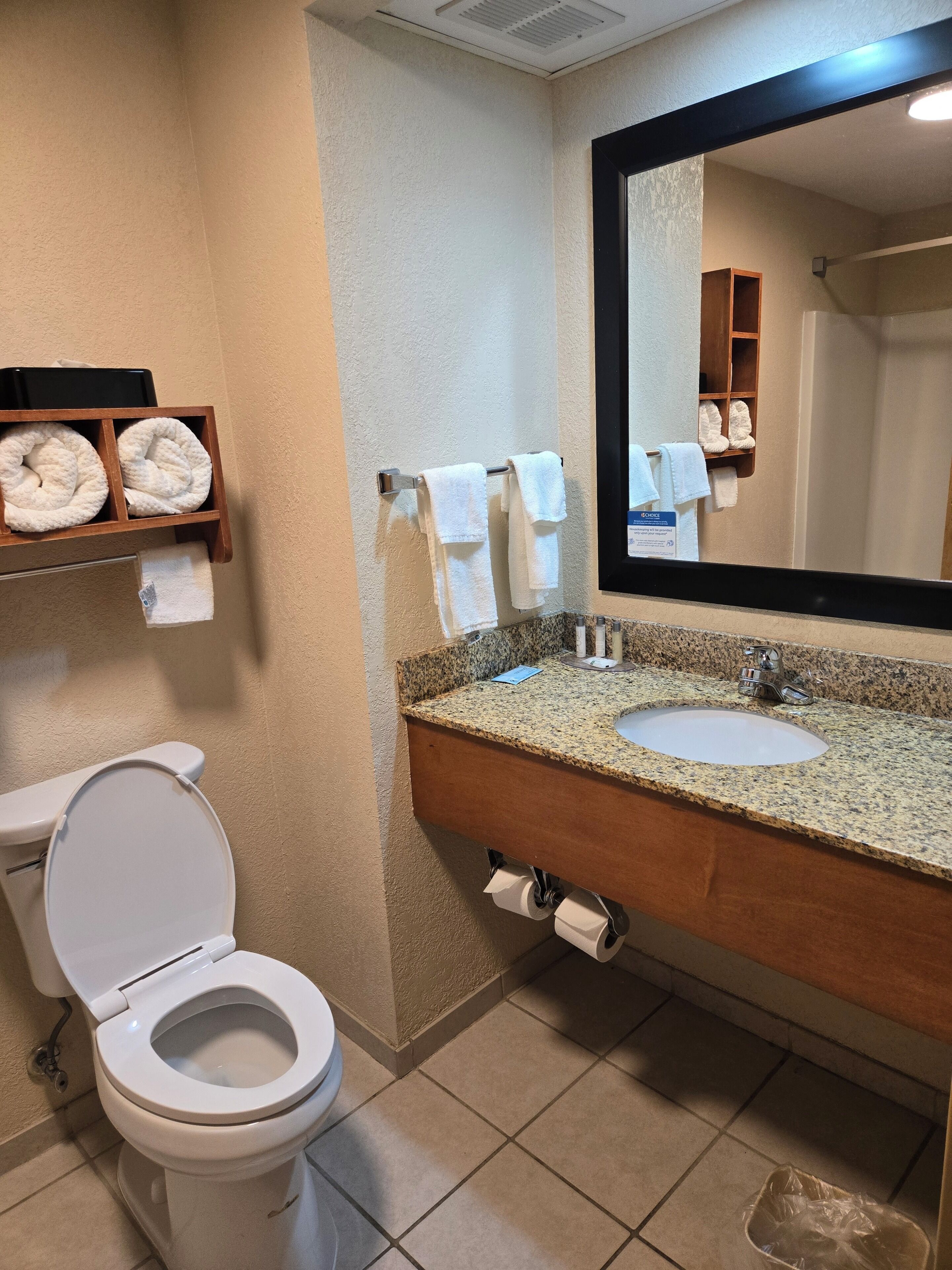 A bathroom with a toilet, sink, and towel rack.