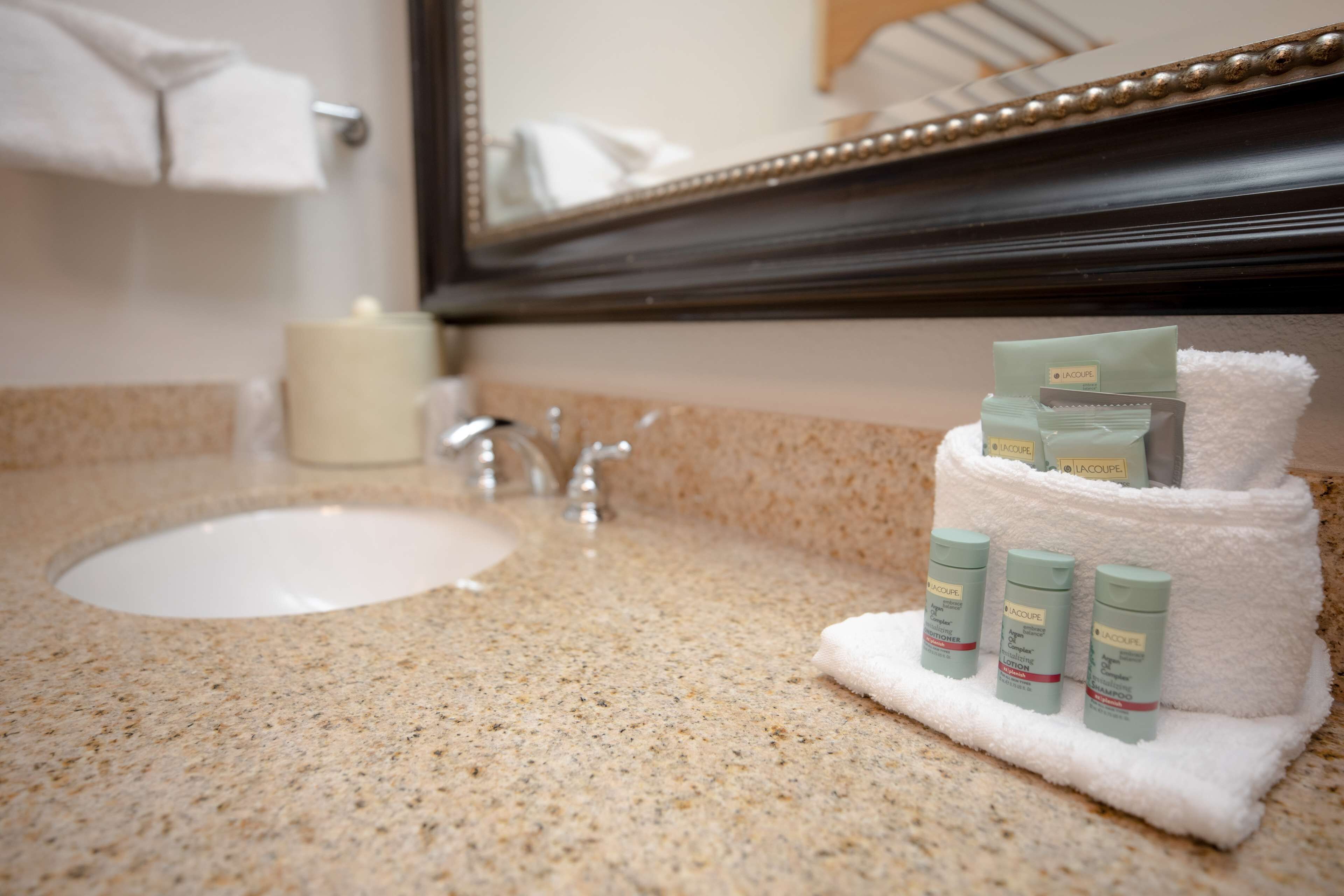 free toiletries, hair dryer, towels, soap