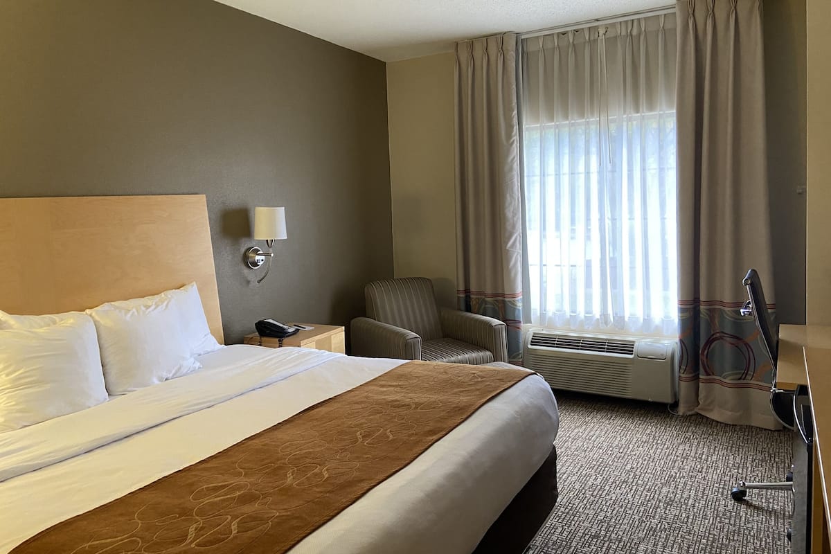 Suite, 1 King Bed, Accessible, Non Smoking | In-room safe, desk, blackout curtains, iron/ironing board