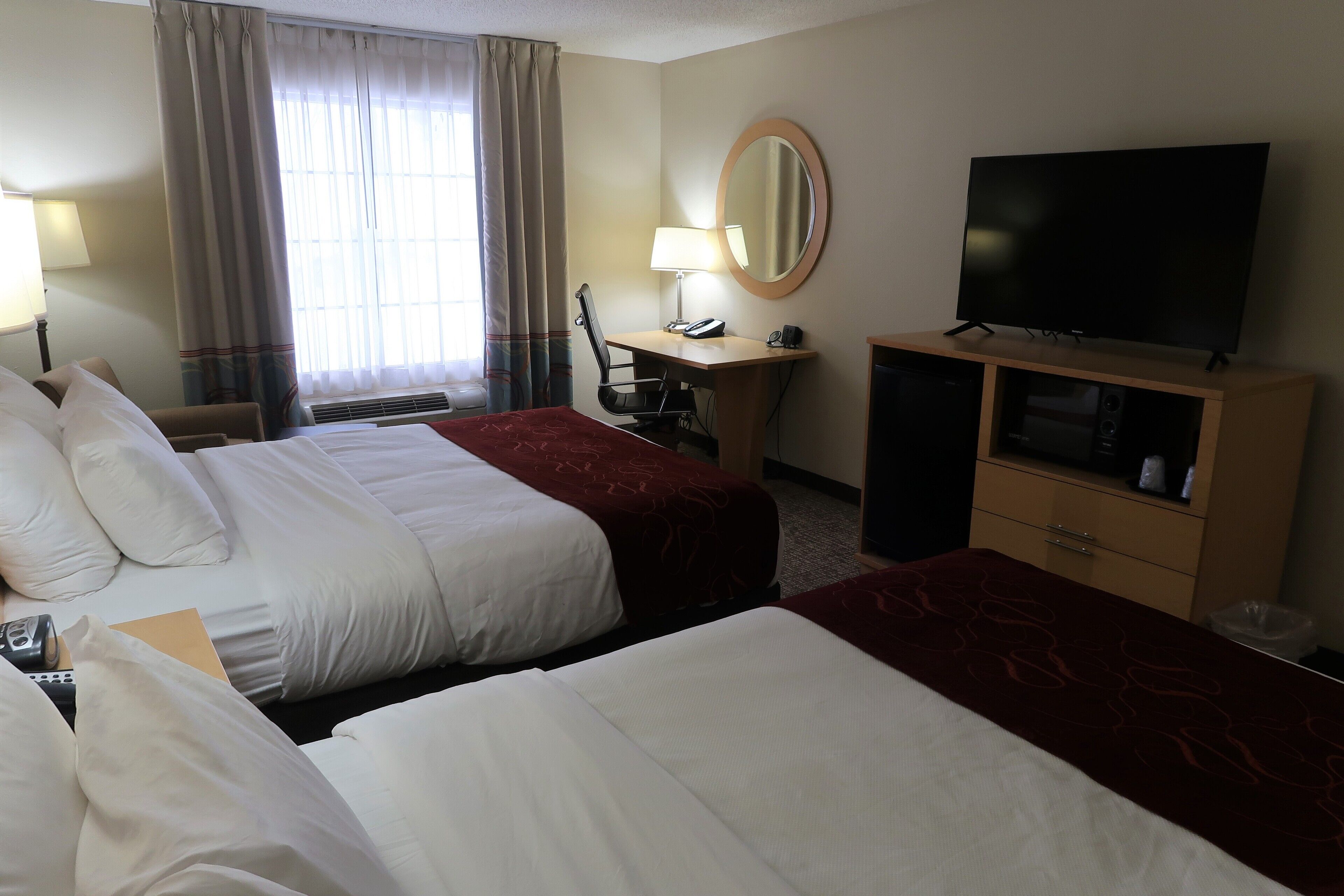room, 2 queen beds, non smoking (upgrade) | in-room safe, desk, blackout curtains, iron/ironing board