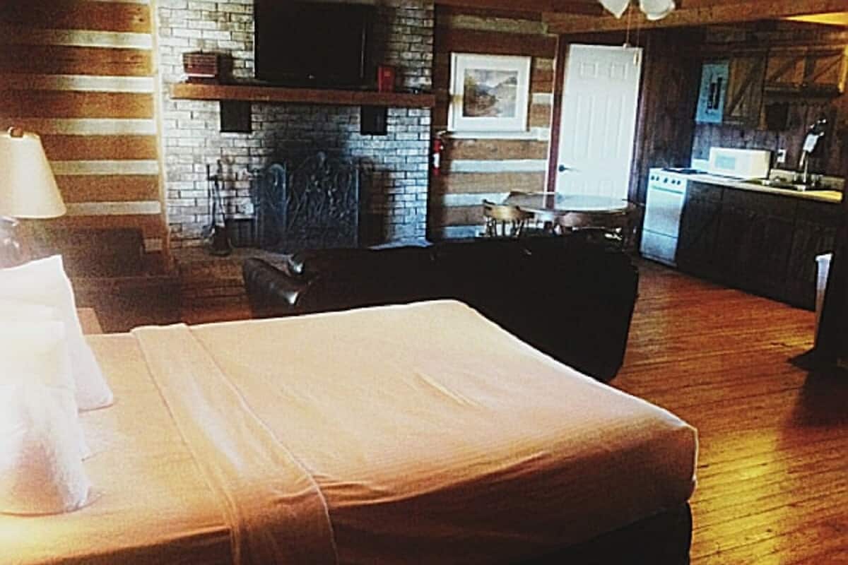 1.5 Bedroom Cabin | Living area | 42-inch flat-screen TV with satellite channels, TV