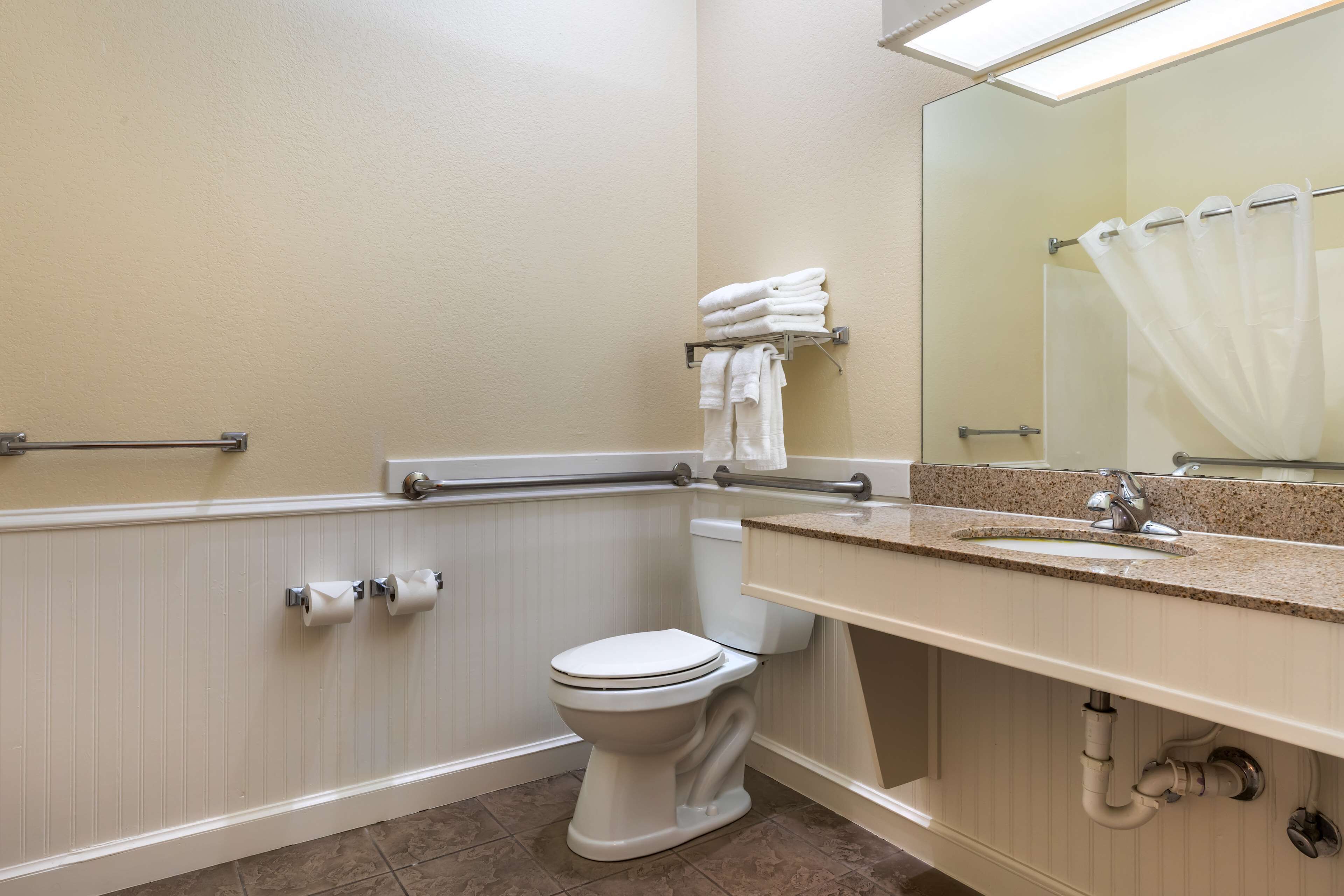 free toiletries, hair dryer, towels