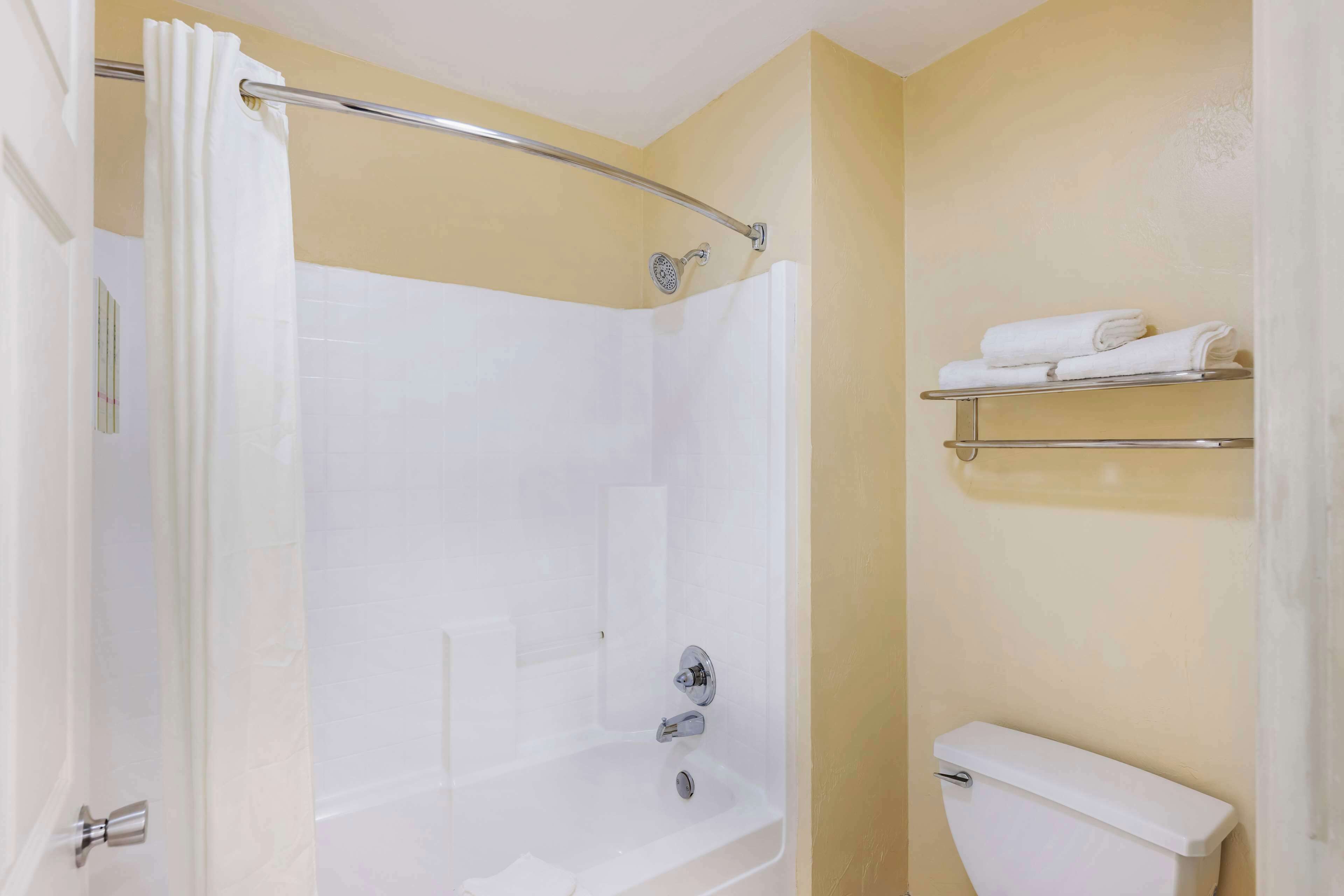 suite, 1 king bed, non smoking, microwave | bathroom | combined shower/bathtub, spring water bathtub, free toiletries