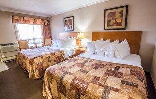 Economy Room, 2 Double Beds (Exterior Access - Motel) | Ropa de cama de alta calidad, edredones de plumas, escritorio