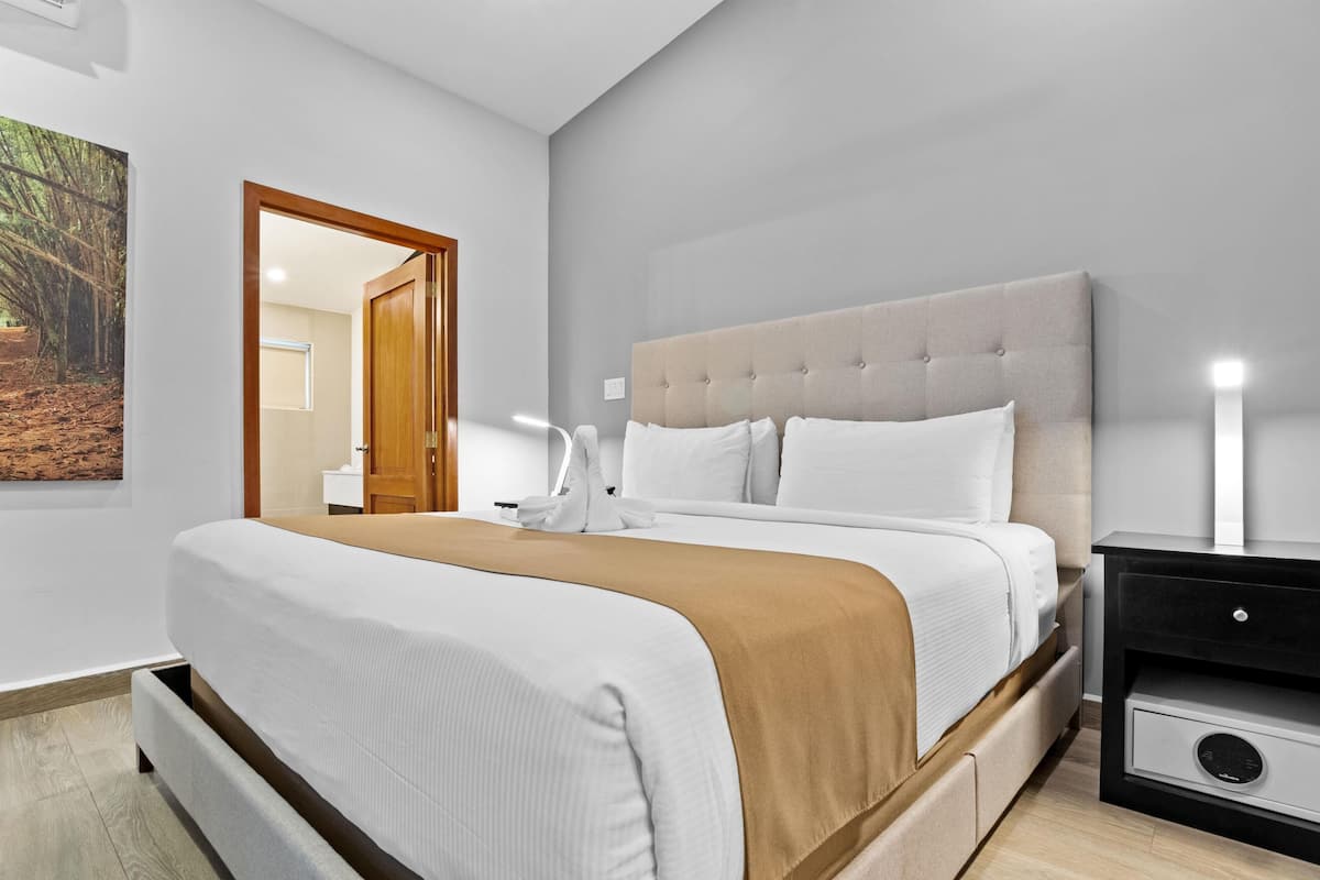 Suite junior, 1 cama de matrimonio grande, no fumadores, frigorífico y microondas (Living Room) | Caja fuerte, escritorio, espacio para trabajar con un portátil
