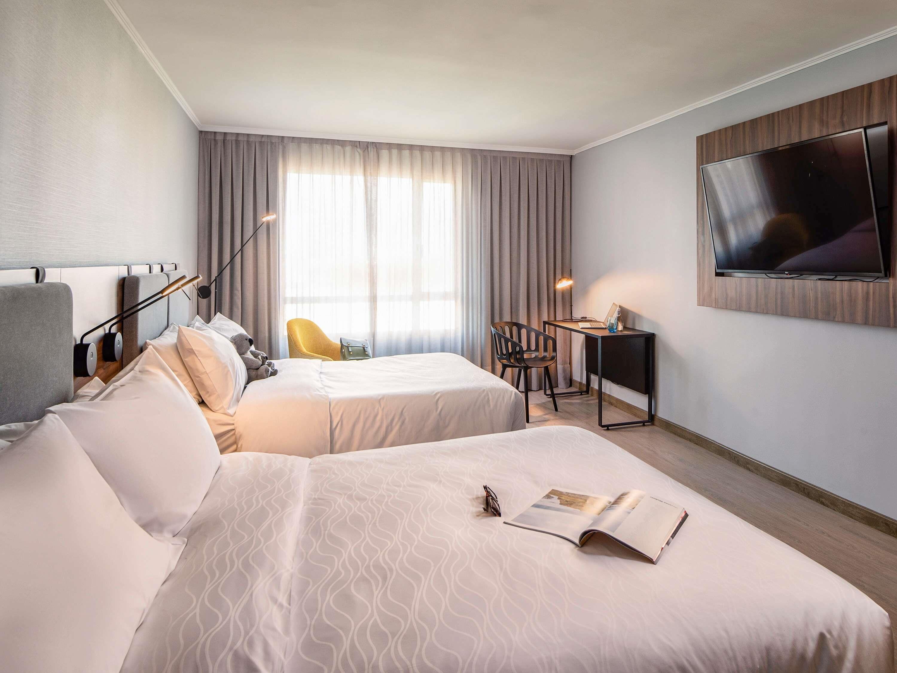 minibar, desk, laptop workspace, soundproofing