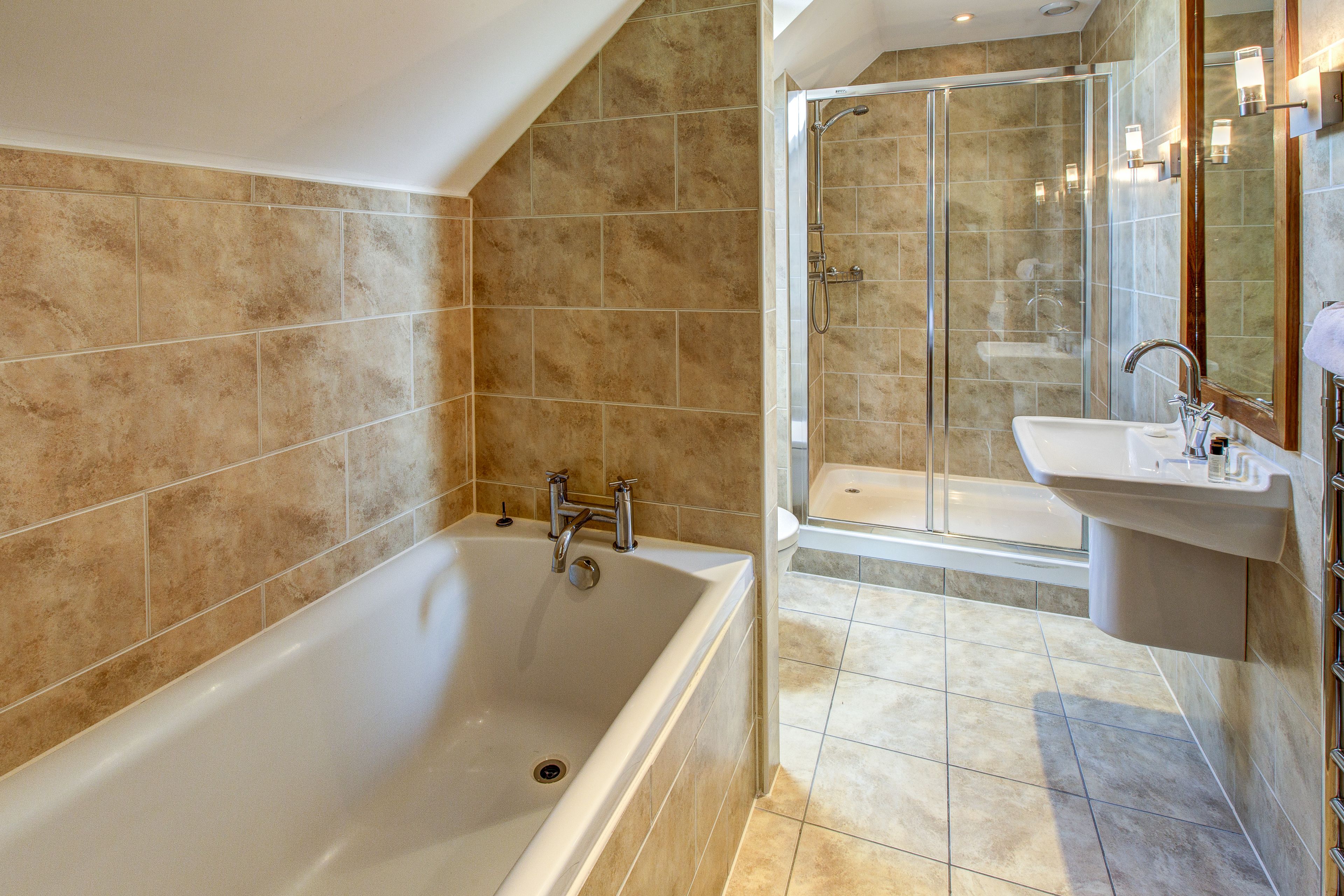 free toiletries, hair dryer, towels